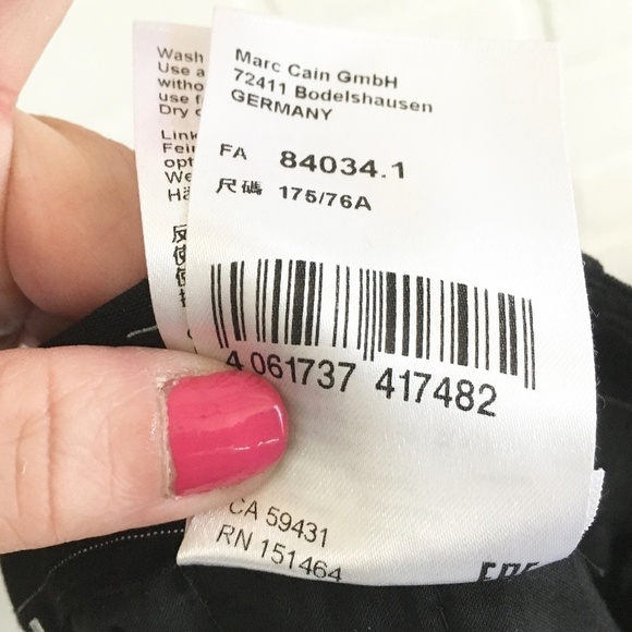 Marc Cain Women’s Dress Pants Pinstripe Metallic Linen Viscose blend Pockets 12 - Picture 13 of 14